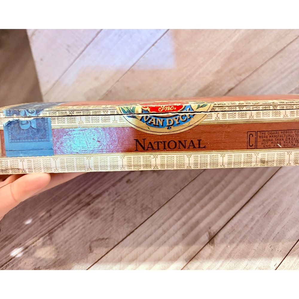 Vintage Van Dyck Wooden Cigar Box General Cigar Co National Very Choice Empty - Picture 3 of 9